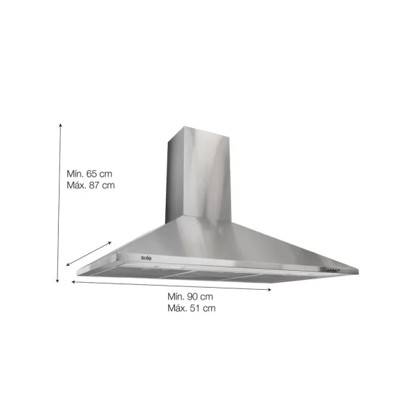 Campana Extractora Sole TURE86COV2 - Plateado - Imagen 3
