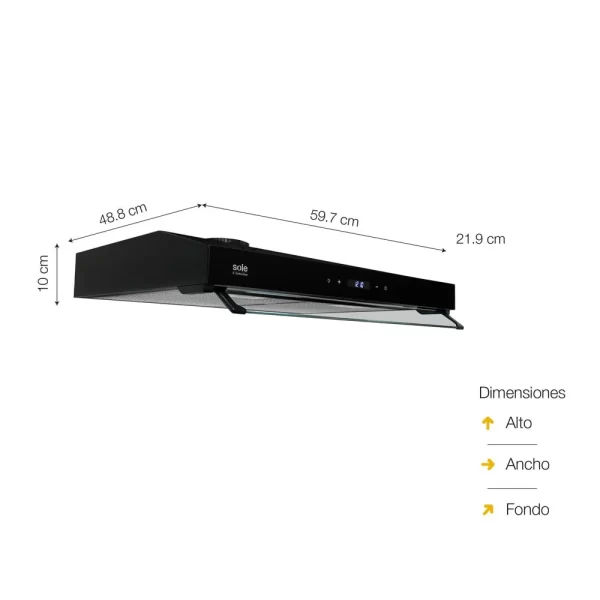 Campana Extractora  S-Collection Slim Black Sole de 60Cm TURE18CO - Imagen 5