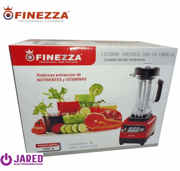 Licuadora Industrial FINEZZA de 2 Litros Digital de 1500W Rojo FZ-887IND - Imagen 3