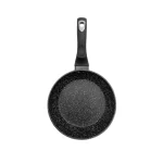 Sartén wok antiadherente Finezza de 22 centímetros con revestimiento de ultra granito gris, tapa de vidrio templado y espátula de cocina