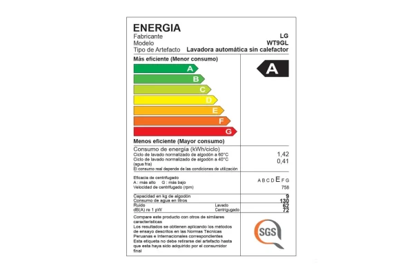 Lavadora de 9Kg LG Carga Superior Plateado WT9GL - Imagen 6