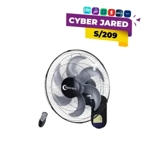 Ventilador de pared Trevely VT-164 de 16 pulgadas con 6 aspas y control remoto en oferta Cyber Jared.