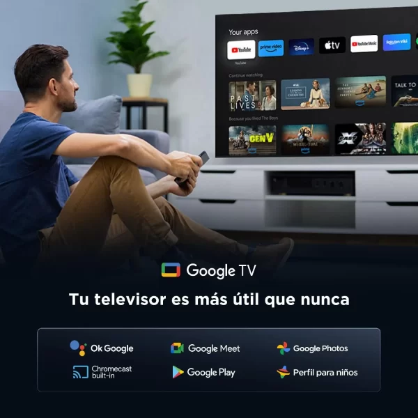 Televisor de 55 Pulgadas TCL QLED 55T6C 4K UHD con Google TV y HDR - Imagen 4