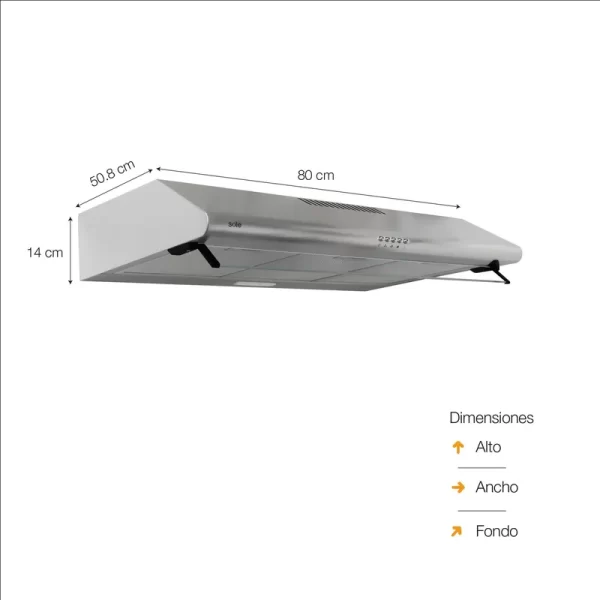 Campana Extractora Sole de 80Cm TURE20CO - Imagen 4