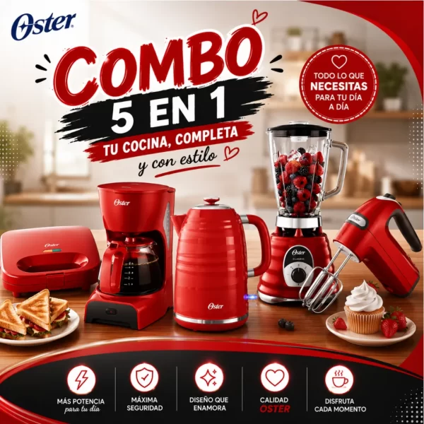Combo Oster Rojo: 5 Electrodomésticos Esenciales - Imagen 2
