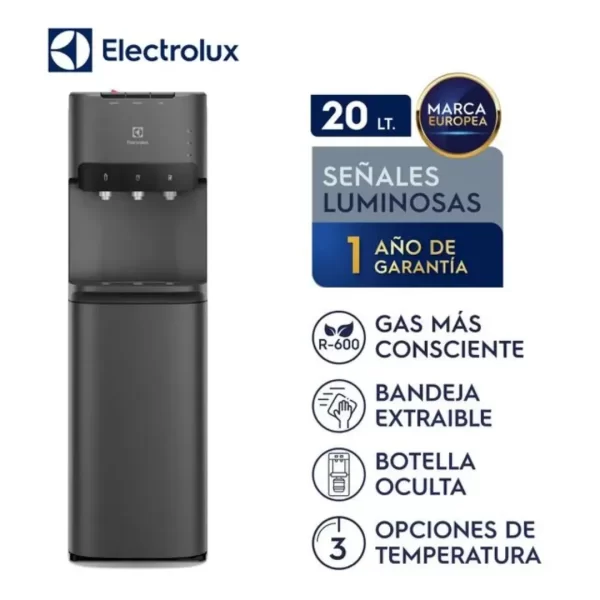 Dispensador de agua negro Electrolux ED30SRBL con carga inferior.
