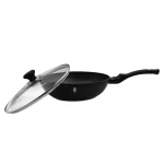 Wok de 32 cm Finezza Ultragranito modelo FZ-M332WK con tapa, base para inducción y mango aislante de baquelita - jared