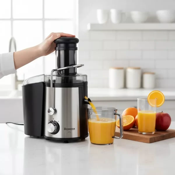 ¡Extractor De Jugos Finezza 800w FZ-6098EX Negro: ¡Salud Y Sabor En Segundos! - Imagen 4
