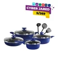 Juego de Ollas Antiadherentes Finezza FZ-1625T-2 Azul de 11 Piezas