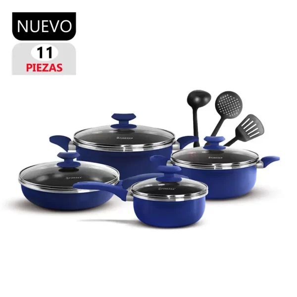 Juego de Ollas Antiadherentes Finezza FZ-1625T-2 Azul de 11 Piezas - Imagen 2