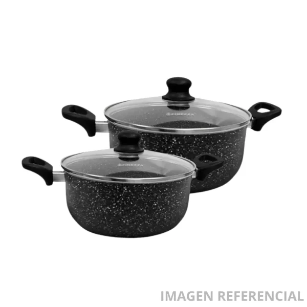 Juego de Ollas Antiadherente Ultragranito 11 Pzs Finezza FZ-X1705M Negro - Imagen 5