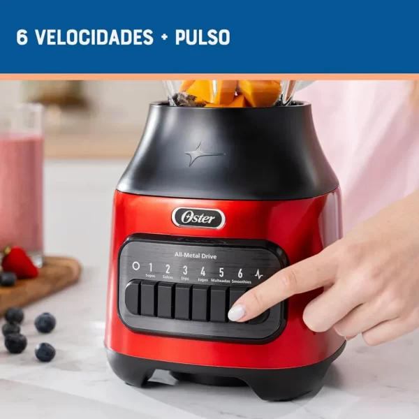 Licuadora Oster® con Vaso de Vidrio y 6 Velocidades más Pulso BLSTPEG-CPB - Imagen 10